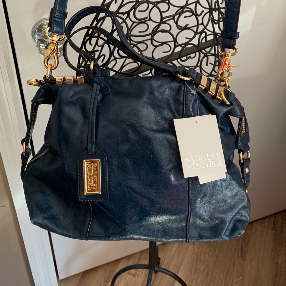 NWT Badgley Mischka Gorgeous Blue Bag Retail $375